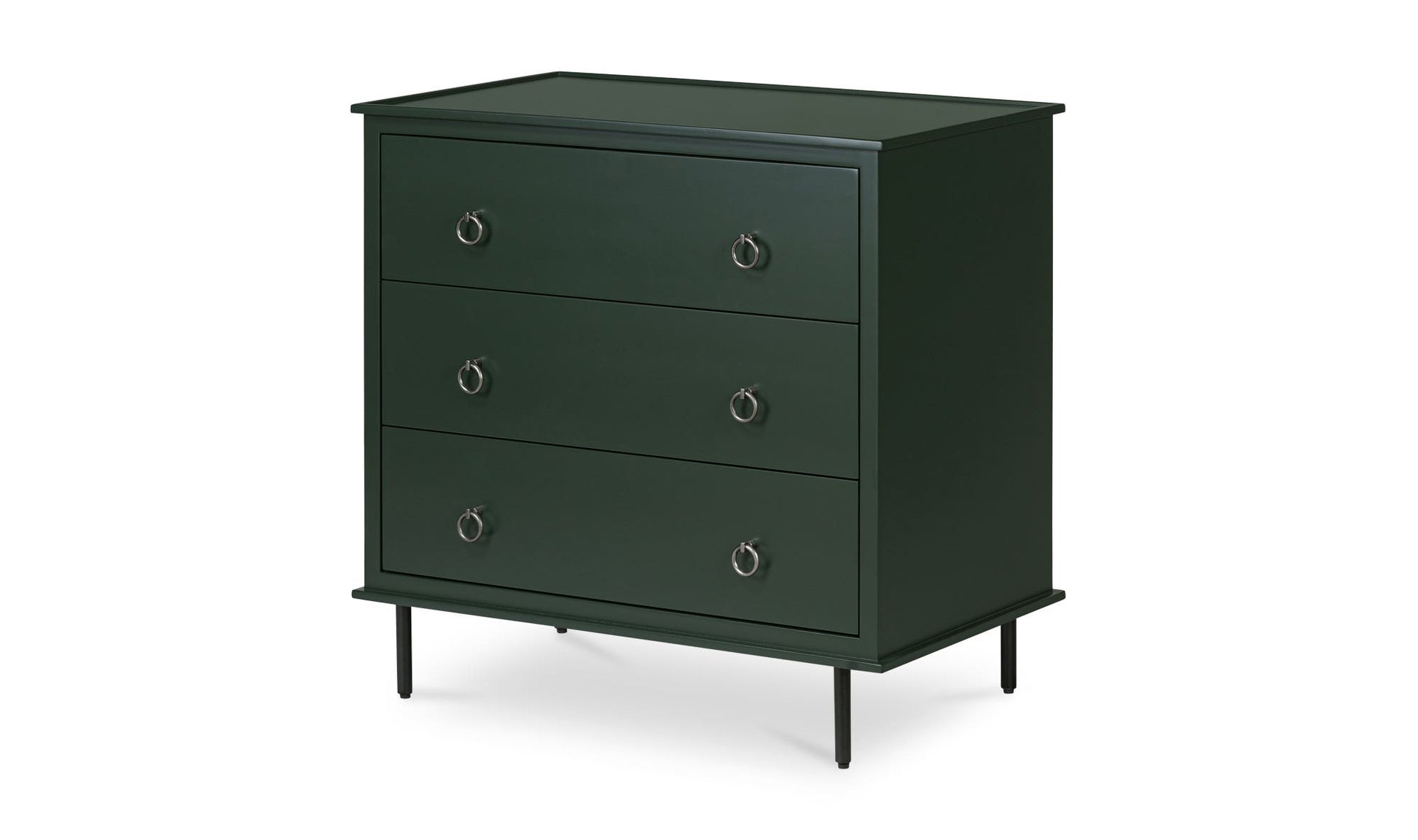 Reagan 3 Drawer Nightstand Deep Green by Moe's Home Collection - view 4