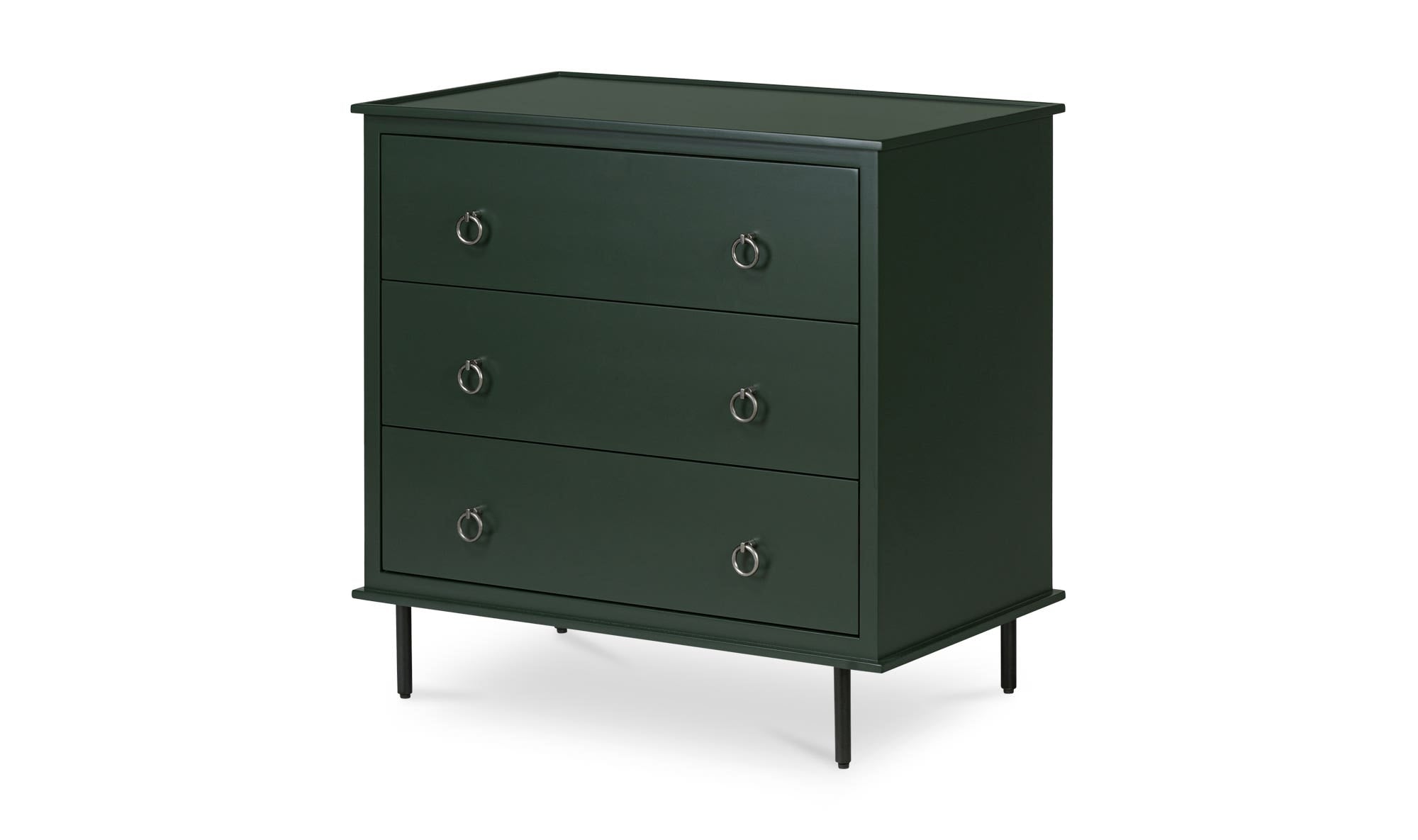 Reagan 3 Drawer Nightstand Deep Green by Moe's Home Collection - view 4