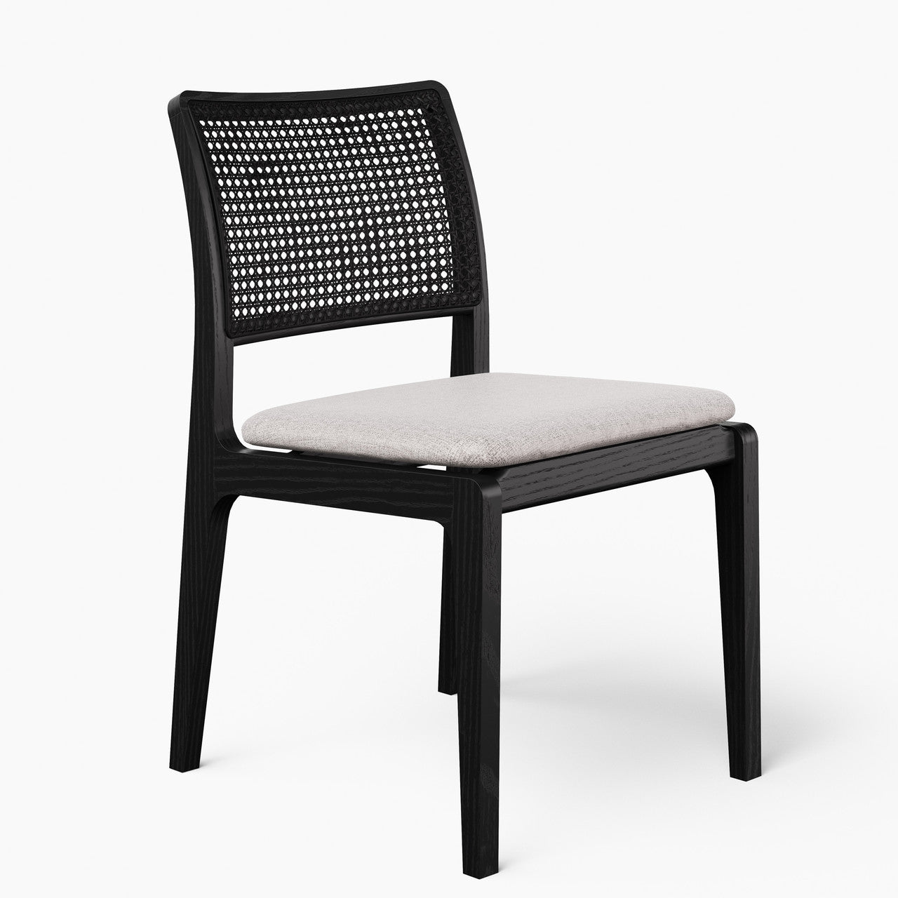 Modern Brazilian - Larissa Side Chair - Harvest Jute Upholstery - Ebano Frame