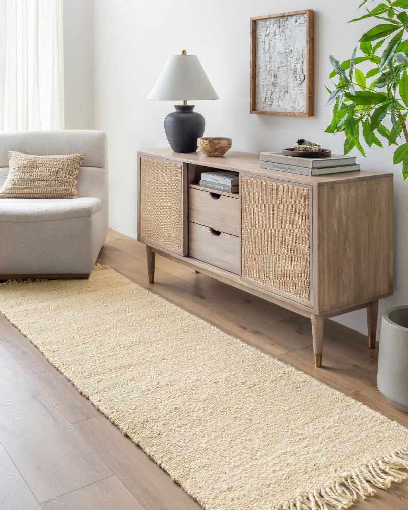 Jute Ivory Handmade Rug - roomscene