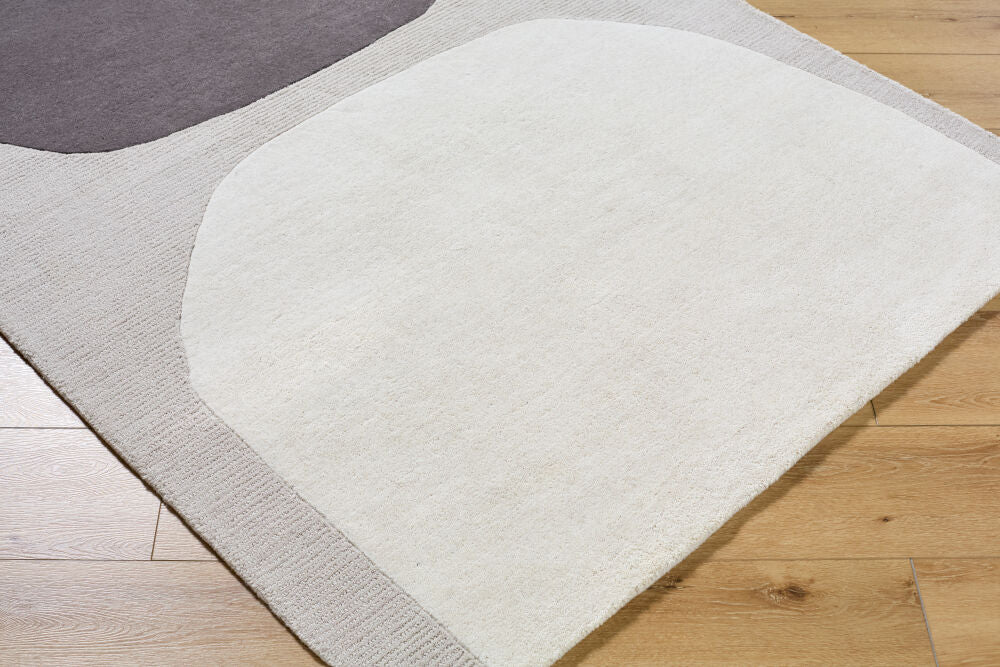 Rossi Charcoal/White Handmade Rug - corner