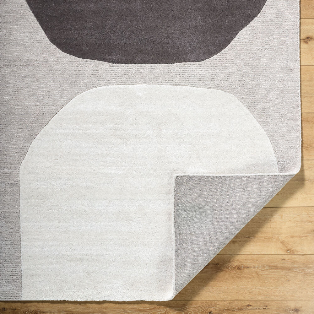 Rossi Charcoal/White Handmade Rug - fold