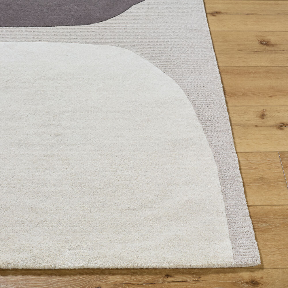 Rossi Charcoal/White Handmade Rug - front