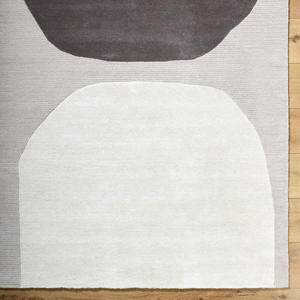 Rossi Charcoal/White Handmade Rug - overhead