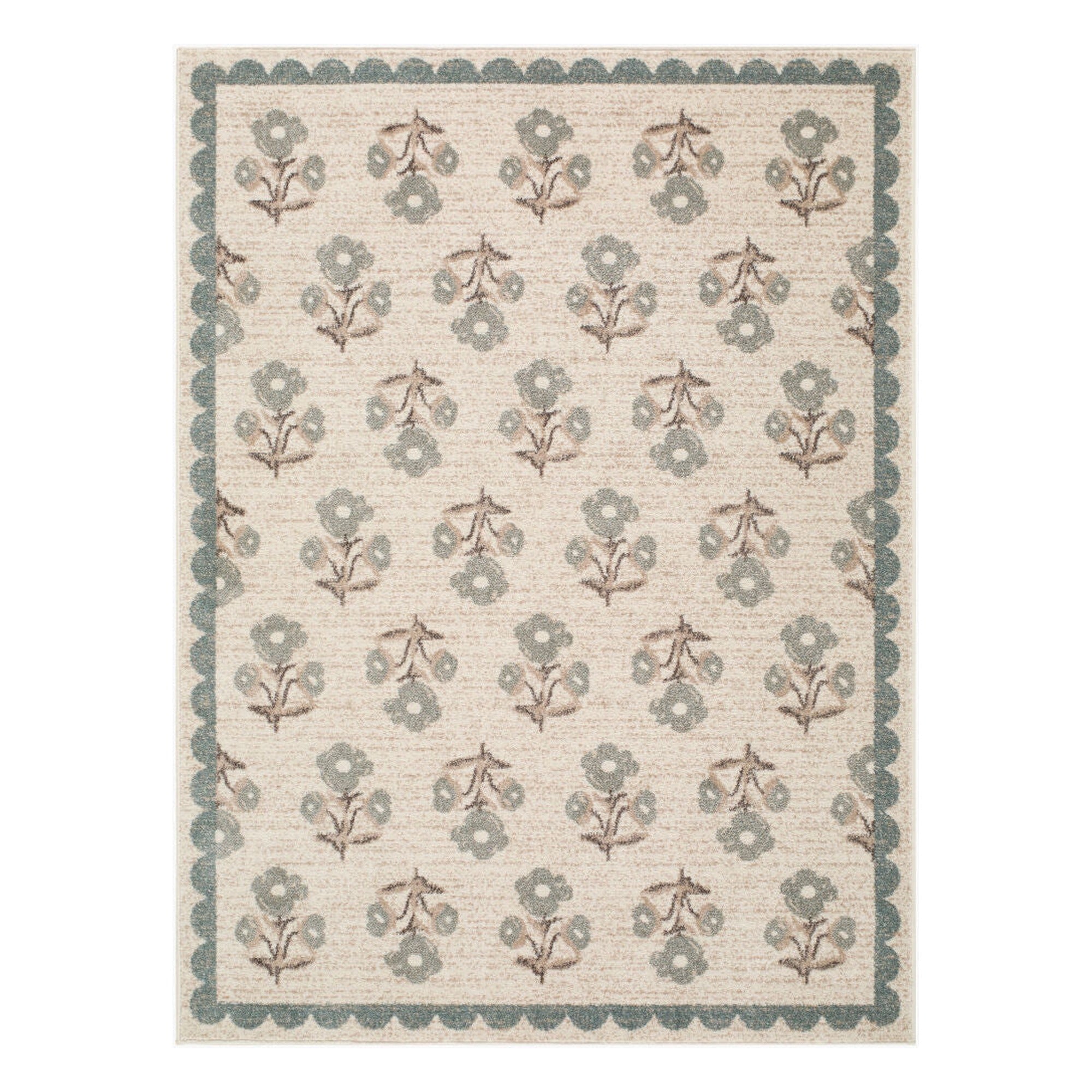 Louise Black/Sage Machine Woven Rug - 2' x 2'11"