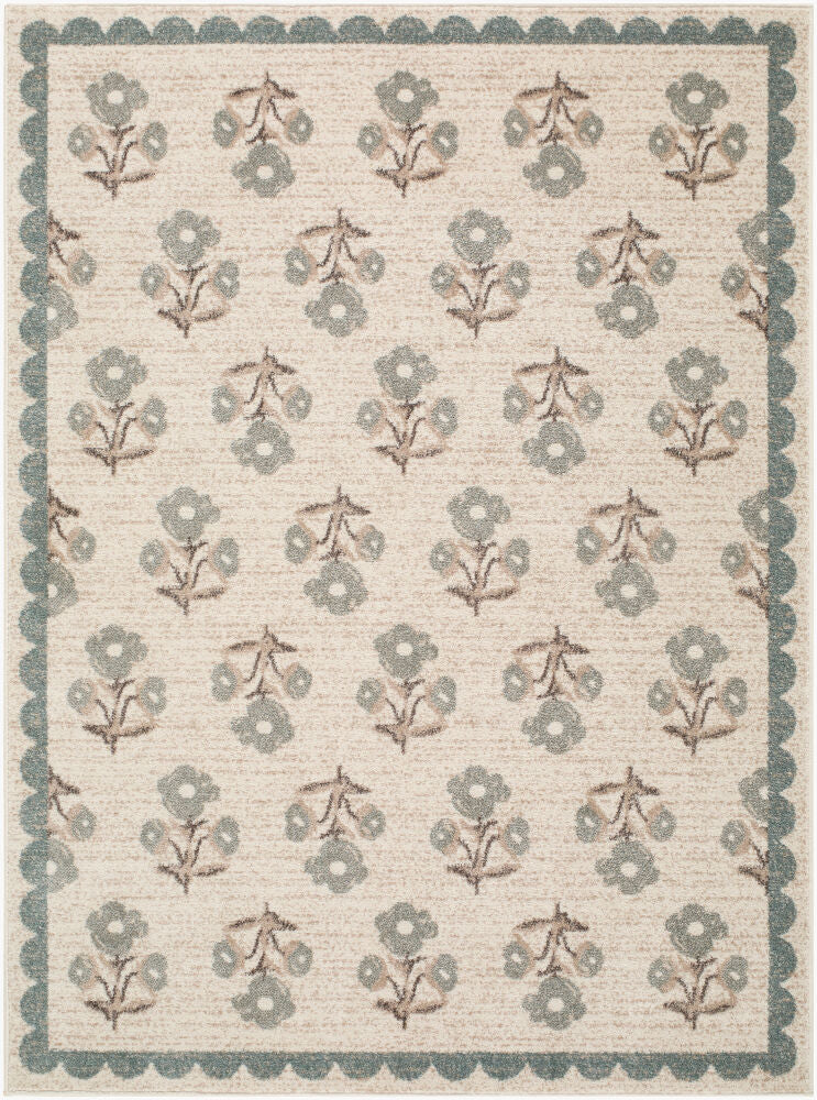 Louise Black/Sage Machine Woven Rug - 2' x 2'11"