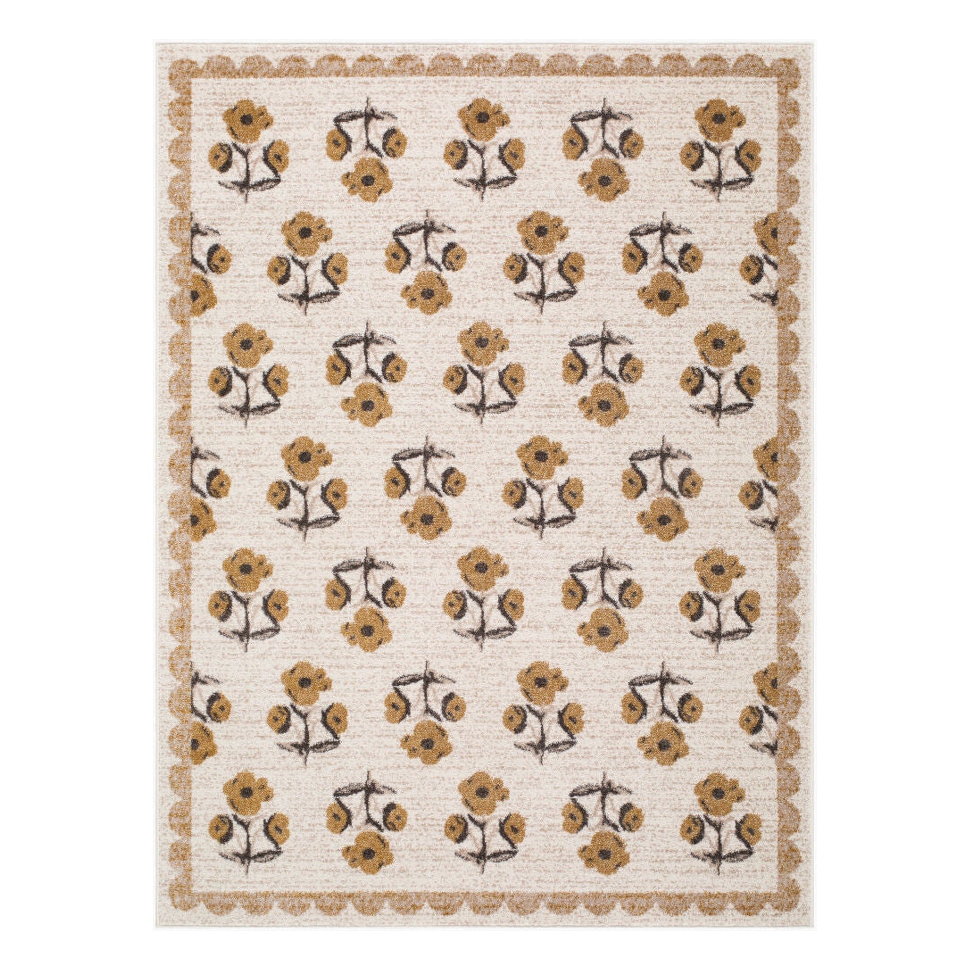 Louise Black/Light Brown Machine Woven Rug JYLS-2302 - 2' x 2'11"