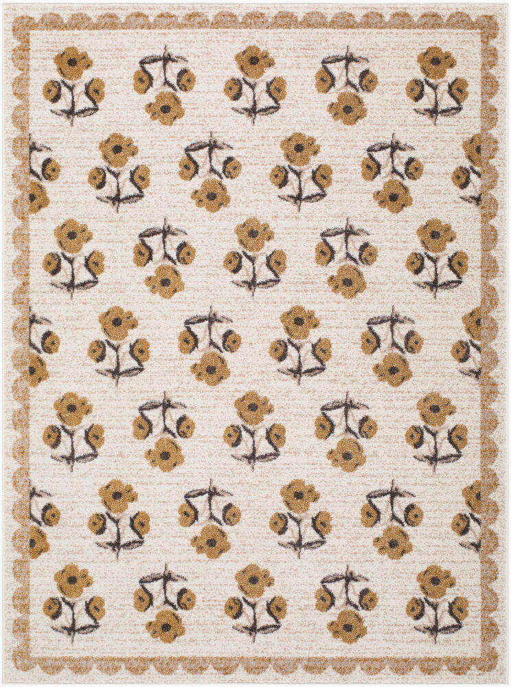 Louise Black/Light Brown Machine Woven Rug JYLS-2302 - 2' x 2'11"
