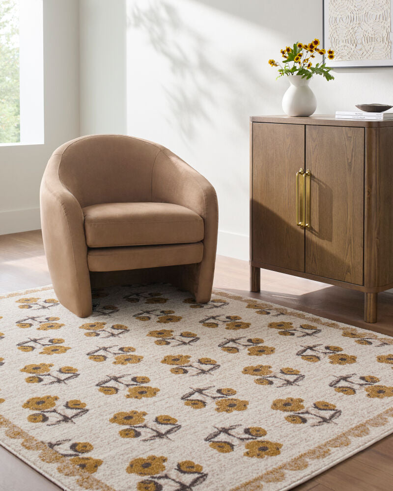 Louise Black/Light Brown Machine Woven Rug JYLS-2302 - roomscene