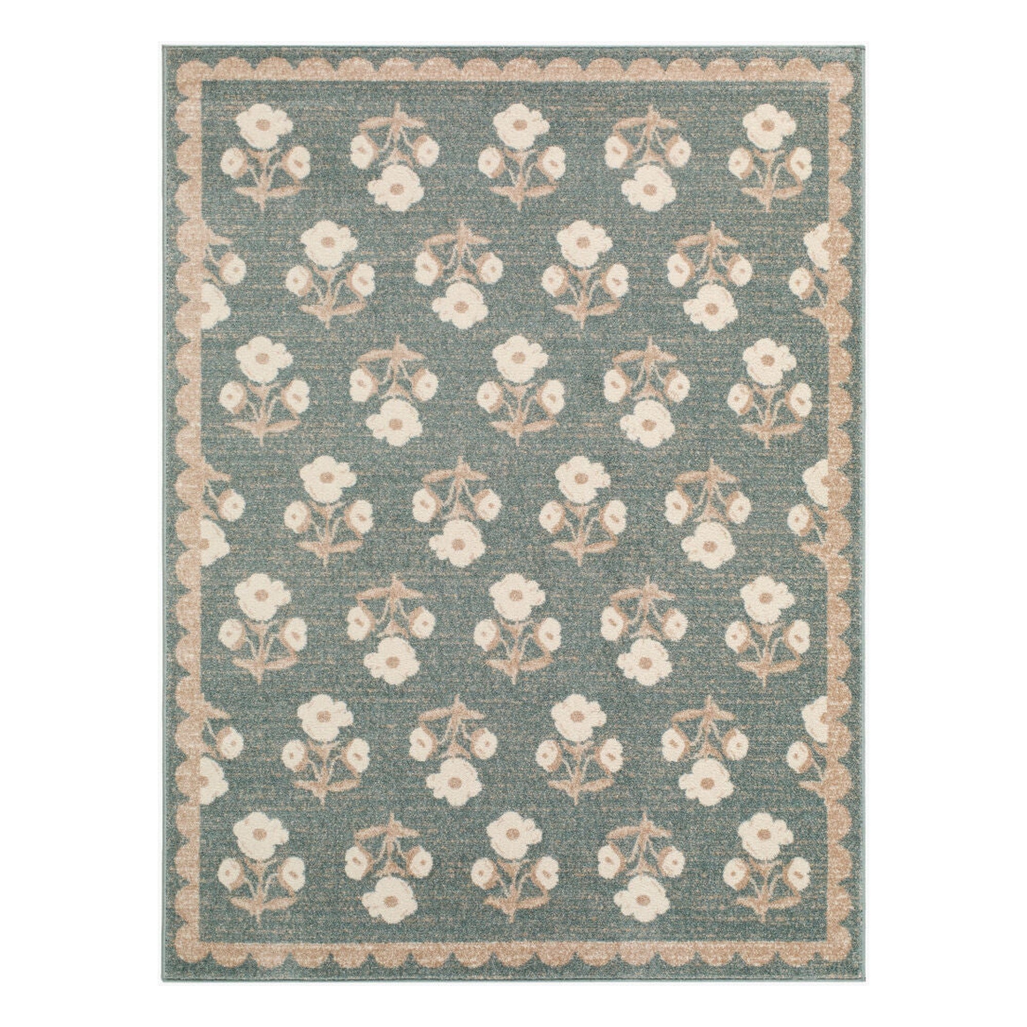 Louise Ivory/Sage Machine Woven Rug - 2' x 2'11"