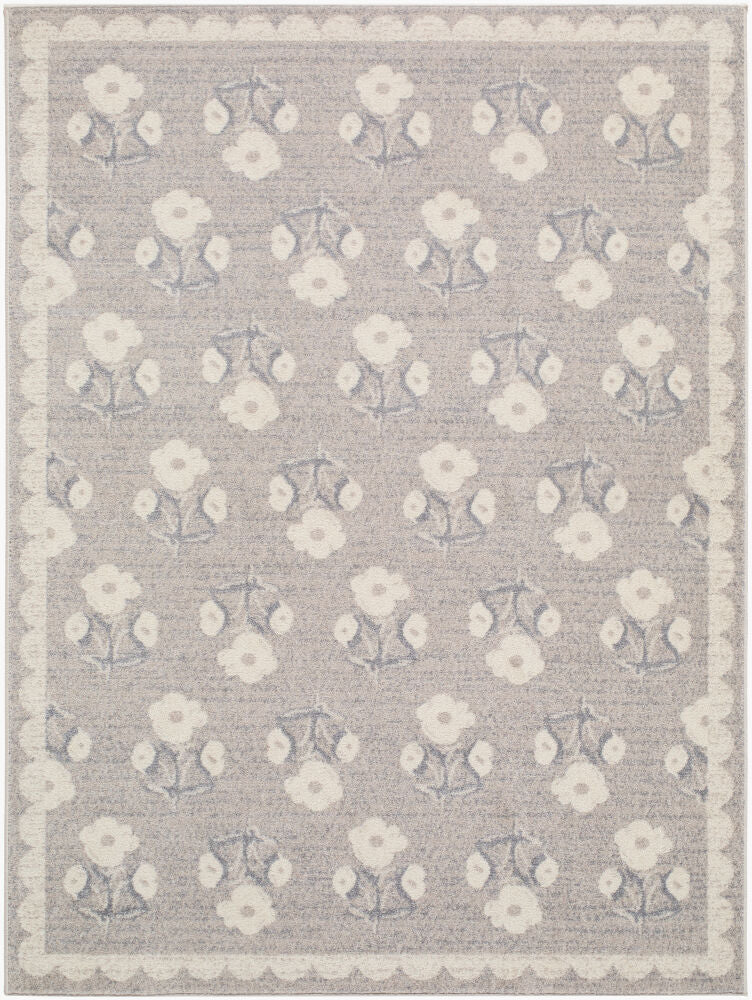 Louise Ivory/Taupe Machine Woven Rug - 2' x 2'11"