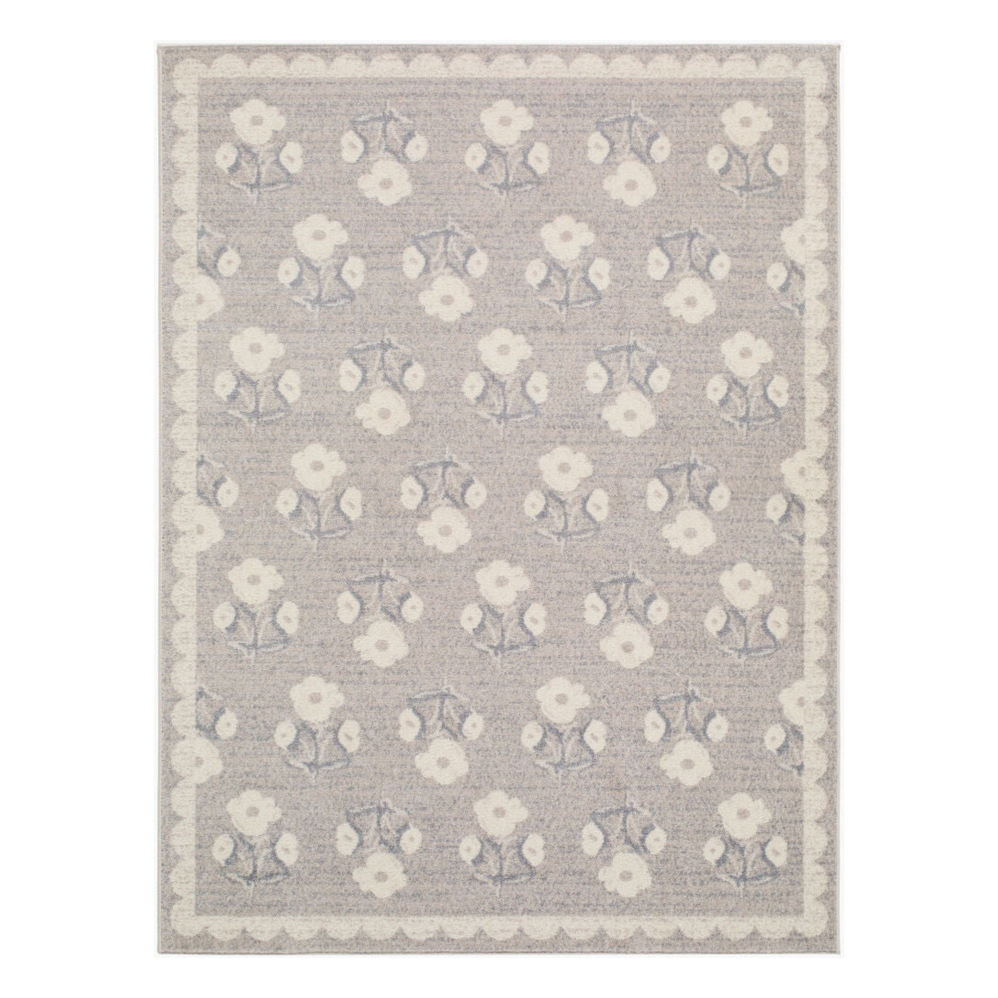 Louise Ivory/Taupe Machine Woven Rug - 2' x 2'11"