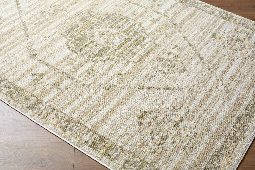 Jazz Ivory/Tan Machine Woven Rug JZZ-2300 - corner