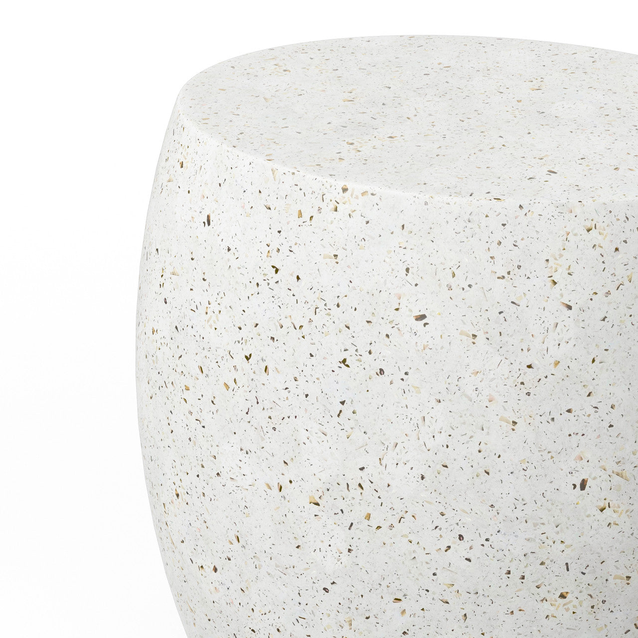 Mixx - Pebble End Table - Ivory Terrazzo