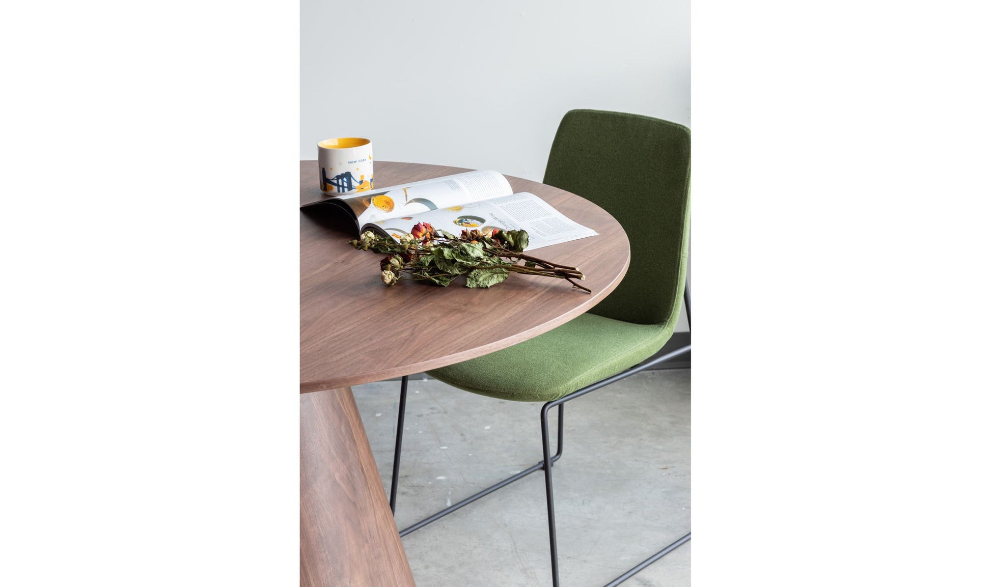 Otago 47In Round Dining Table Walnut by Moe's Home Collection - view 7