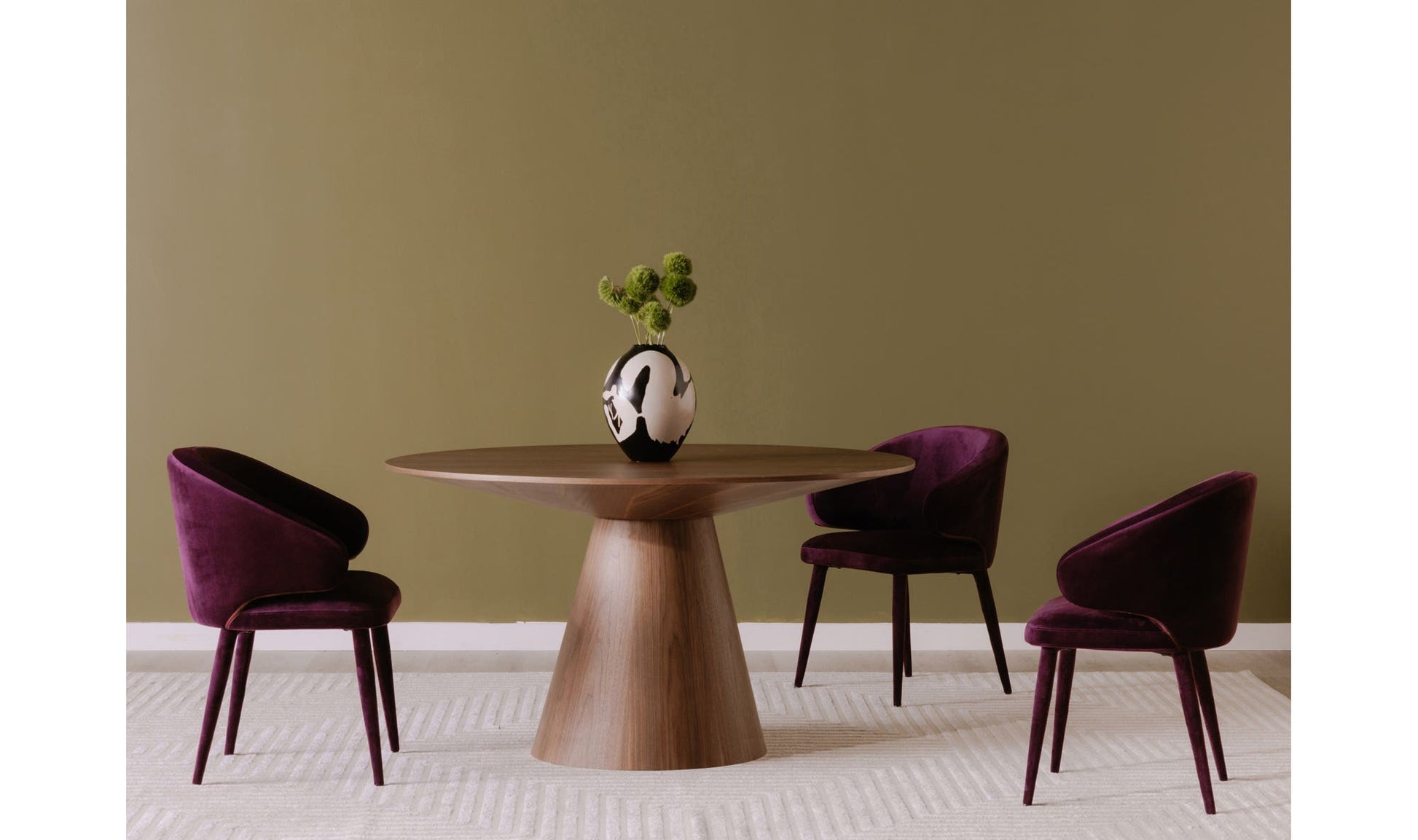 Otago Round 54In Dining Table Walnut Brown by Moe's Home Collection - view 7