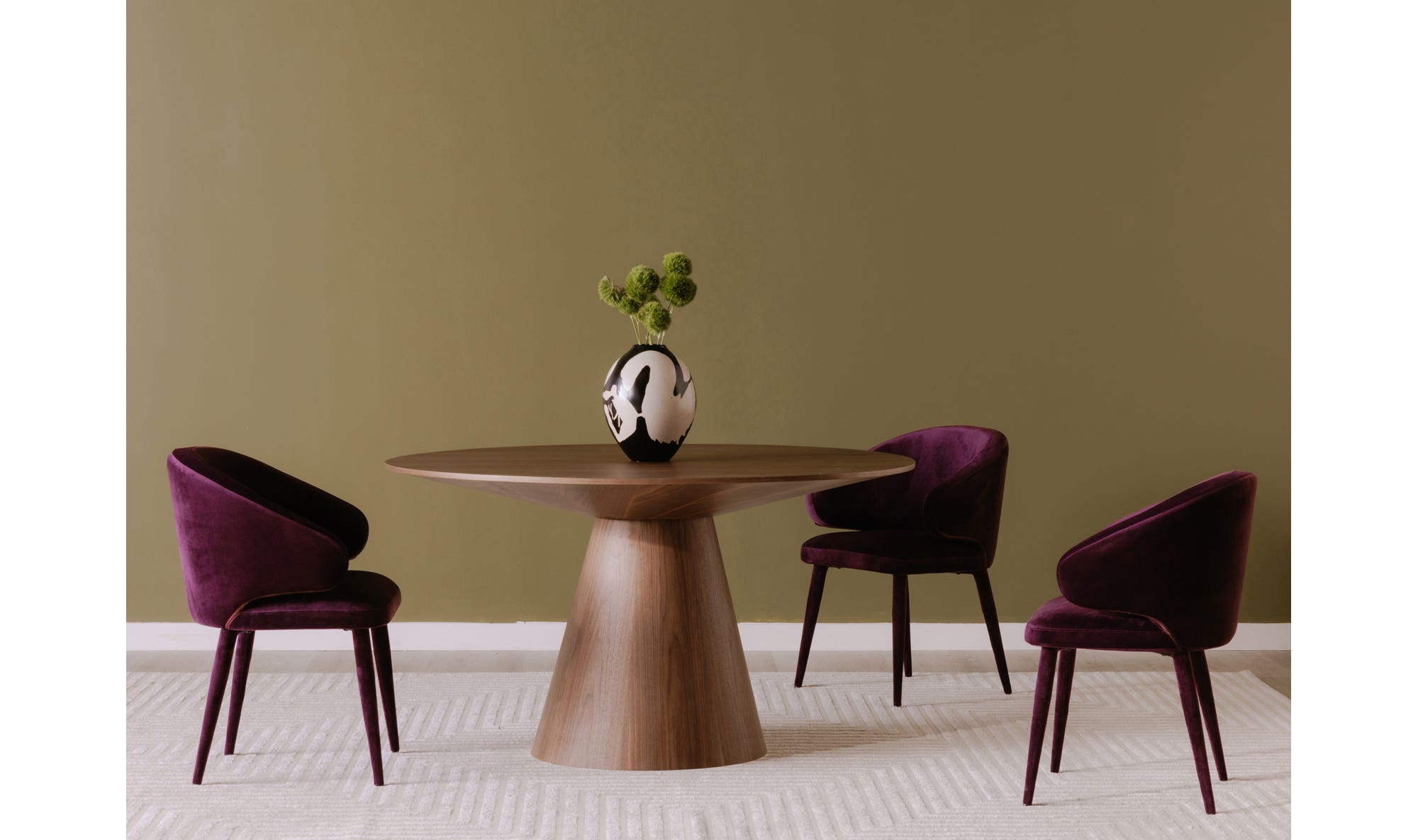 Otago Round 54In Dining Table Walnut Brown by Moe's Home Collection - view 7