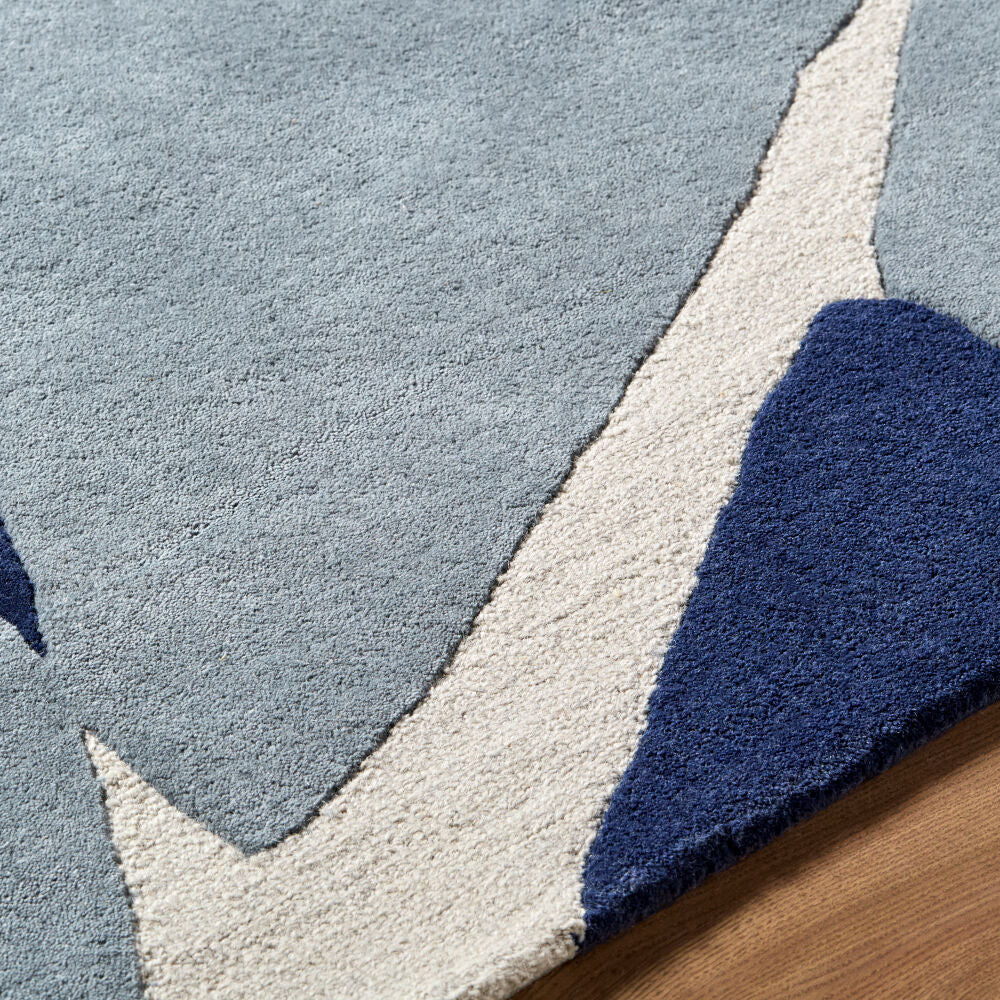 Kennedy Blue/Navy Handmade Rug - texture