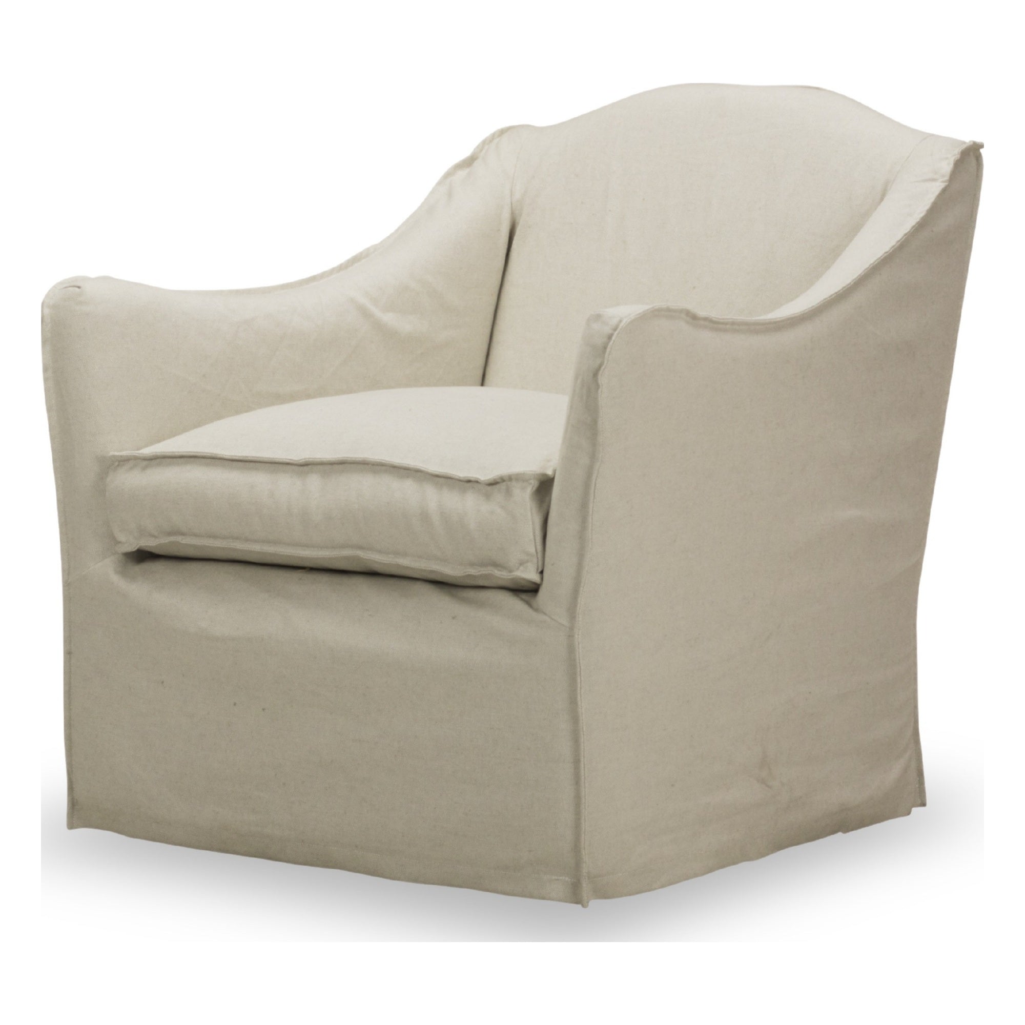 Keith Slipcovered Swivel in Milar Natural