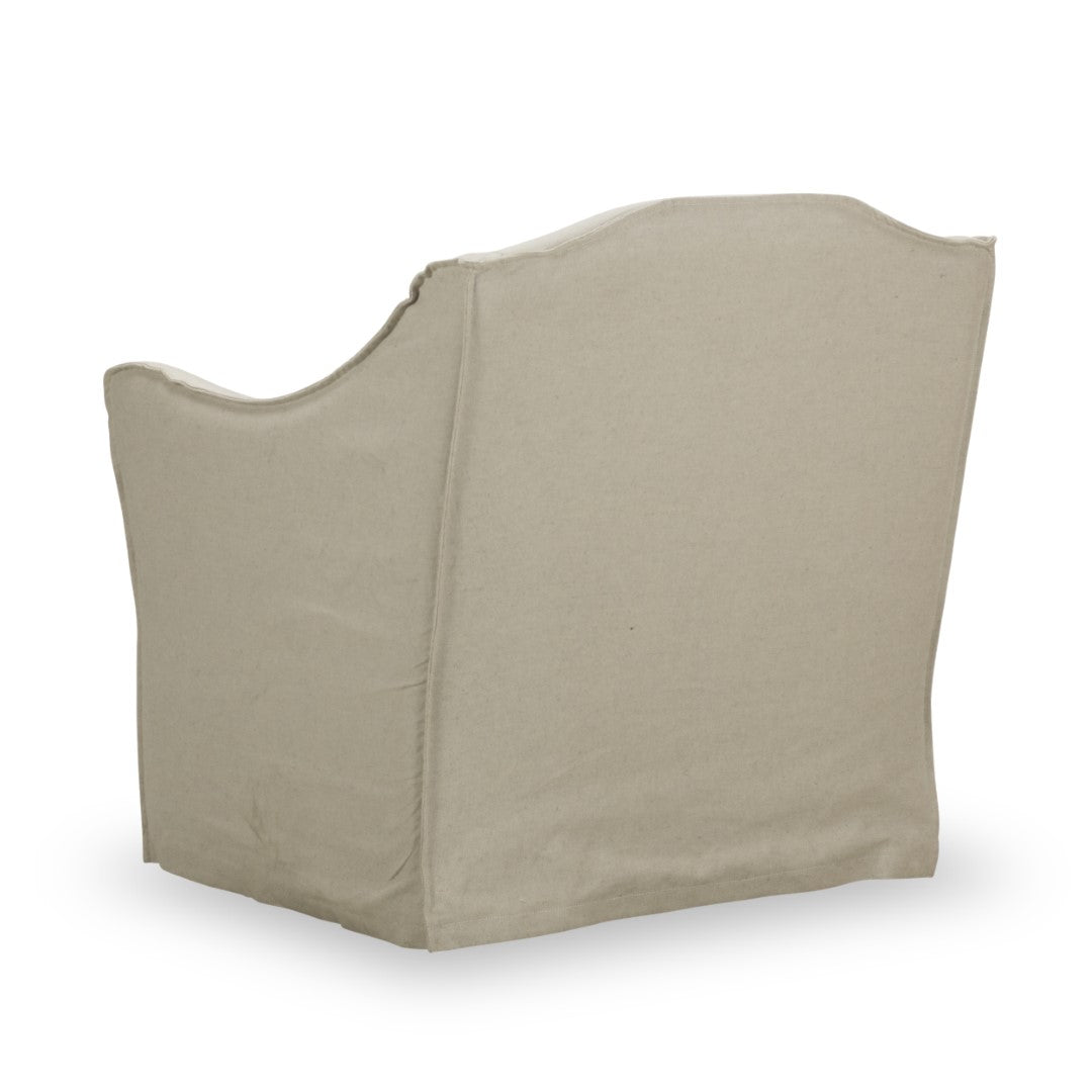 Keith Slipcovered Swivel in Milar Natural