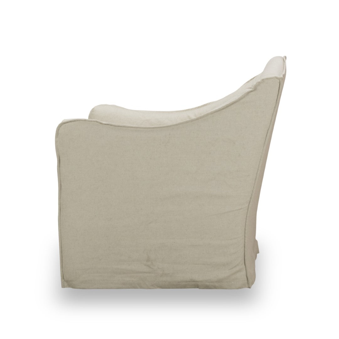 Keith Slipcovered Swivel in Milar Natural
