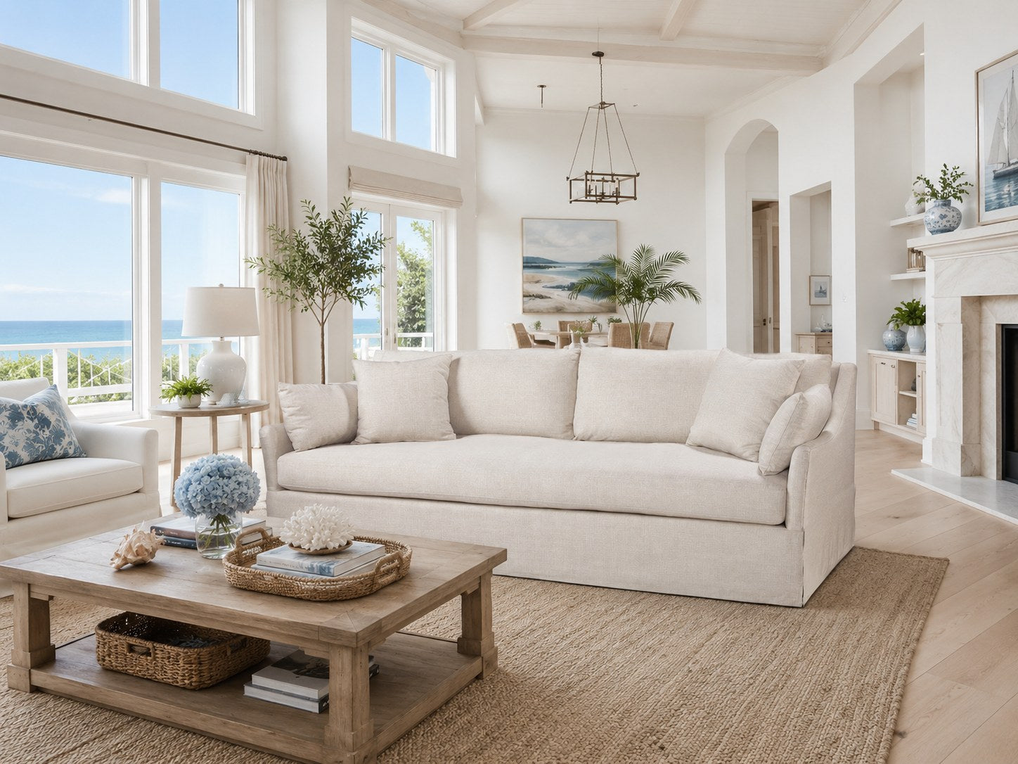 Kimpton Sofa in Turbo Sand (Performance Fabric) lifestyle image - Turbo Sand Coastal
