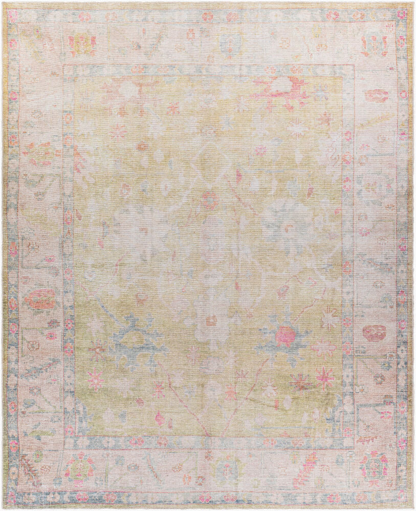 Kemer Dusty Pink/White Machine Woven Rug - 2'7" x 10'