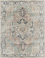 Kemer Navy/Yellow Machine Woven Rug - 5'3" x 7'