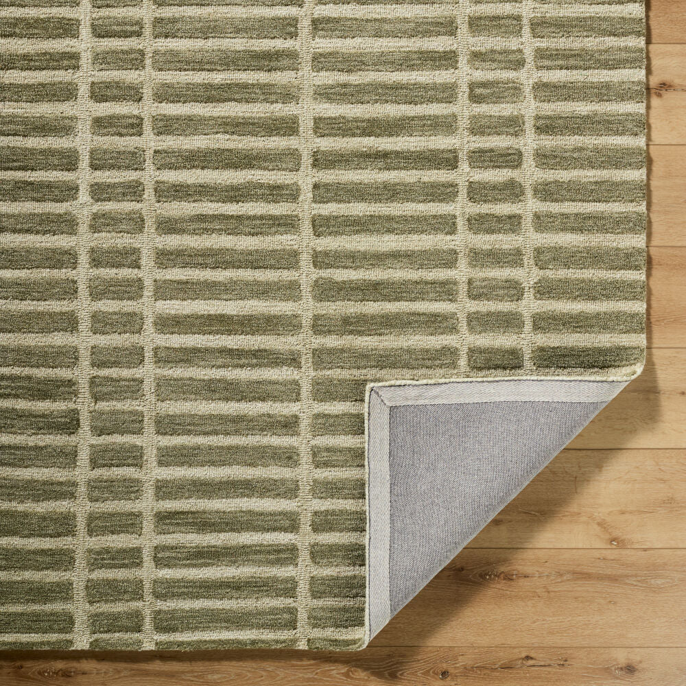 Klopp Ivory/Olive Handmade Rug - fold
