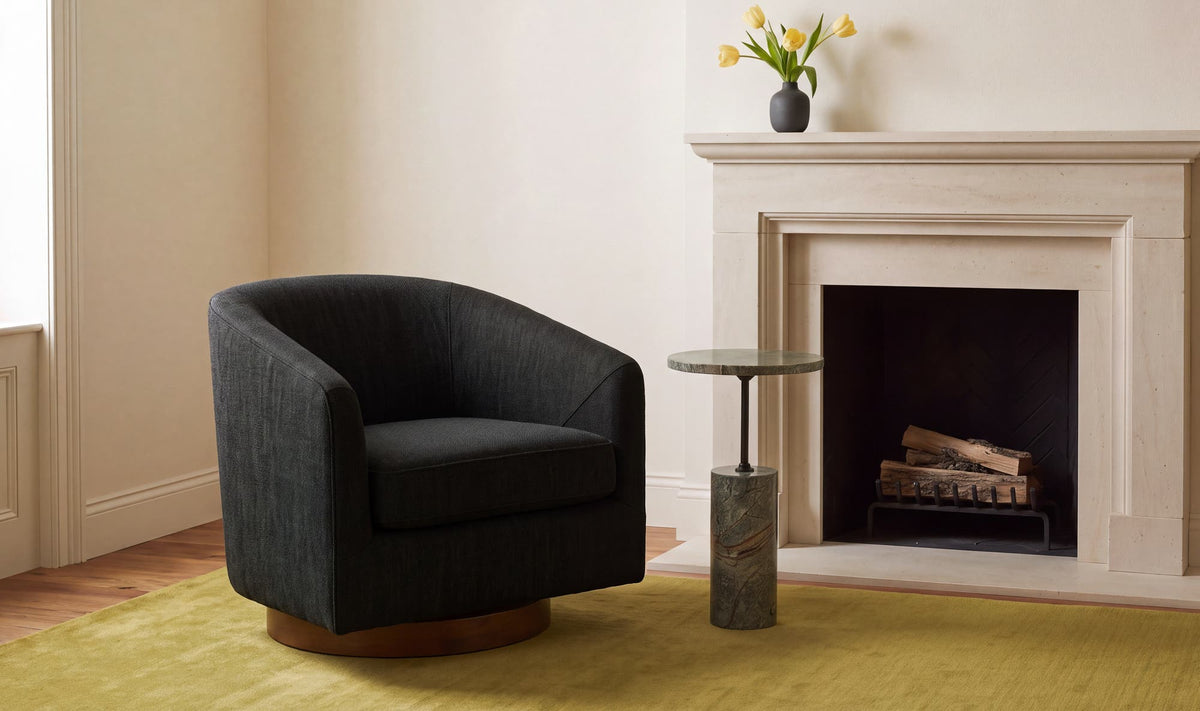 Oscy Swivel Chair Black by Moe's Home Collection - view 3