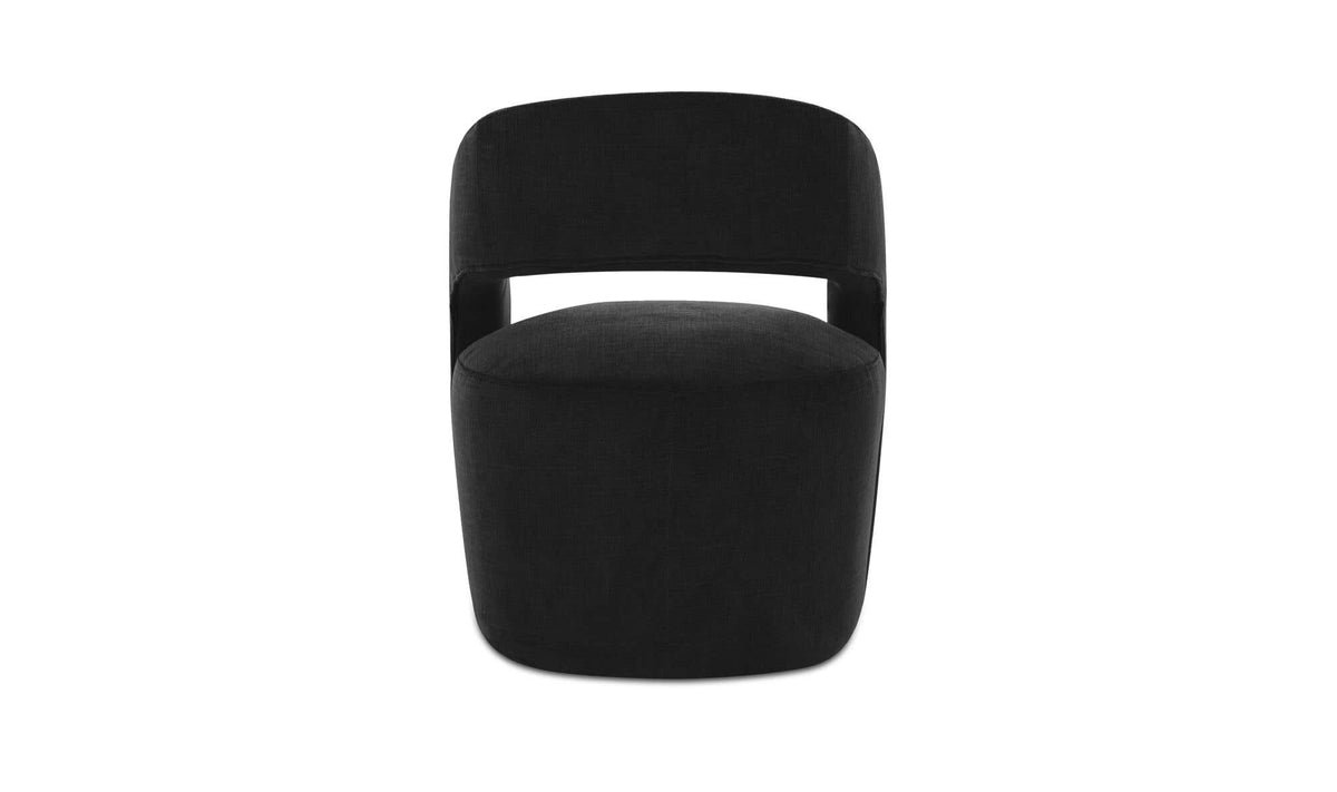 Barrow Rolling Dining Chair Black by Moe's Home Collection - view 5