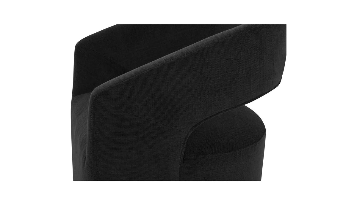 Barrow Rolling Dining Chair Black by Moe's Home Collection - view 7
