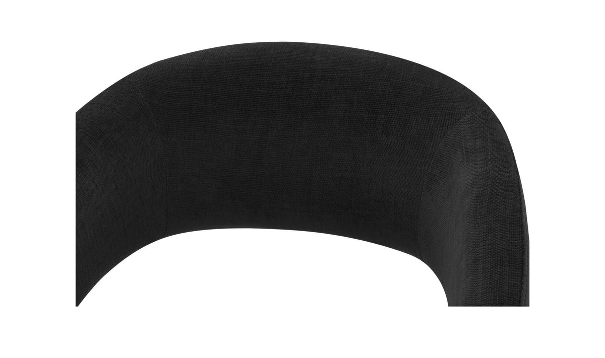 Barrow Rolling Dining Chair Black by Moe's Home Collection - view 8