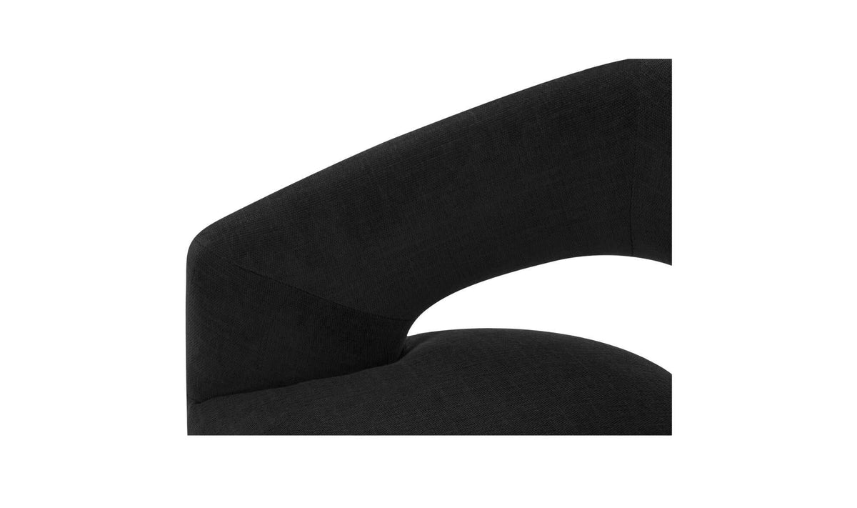 Barrow Rolling Dining Chair Black by Moe's Home Collection - view 6