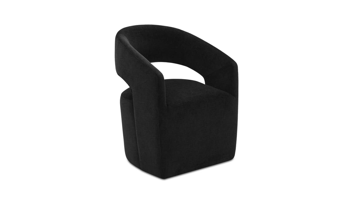 Barrow Rolling Dining Chair Black by Moe's Home Collection - view 4