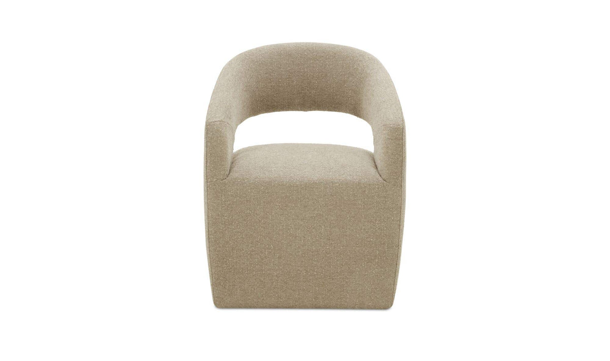 Barrow Rolling Dining Chair Jute by Moe's Home Collection - view 2