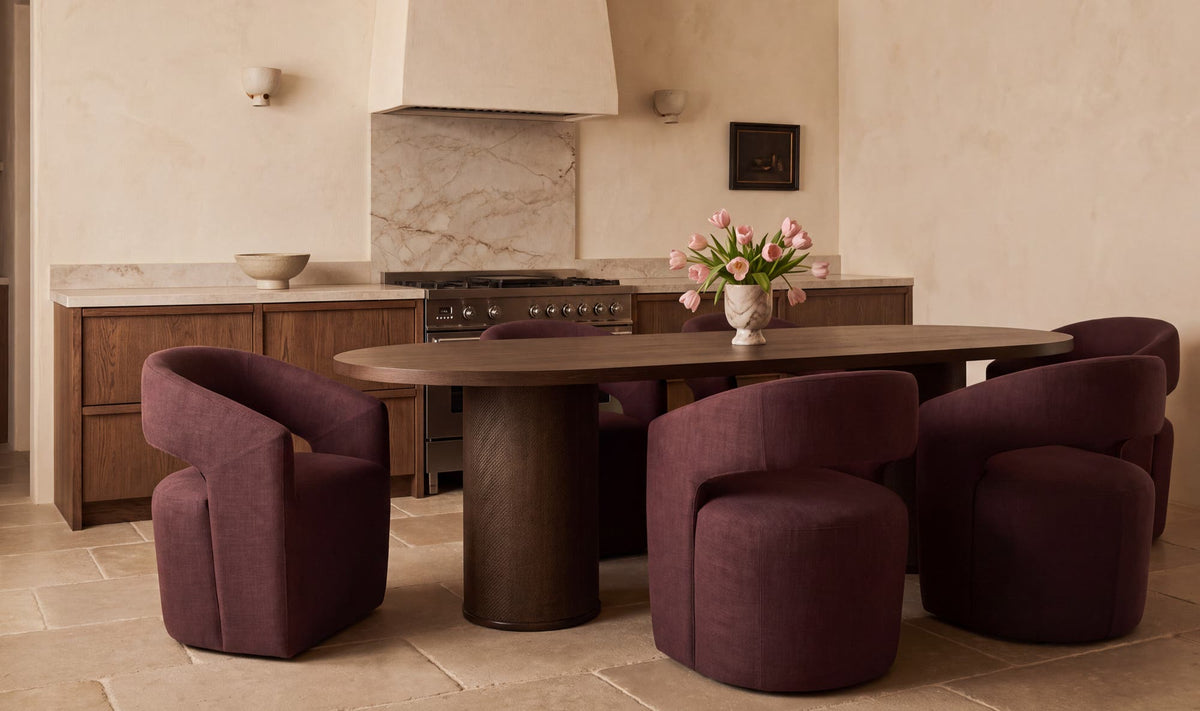 Barrow Rolling Dining Chair Berry by Moe's Home Collection - view 3