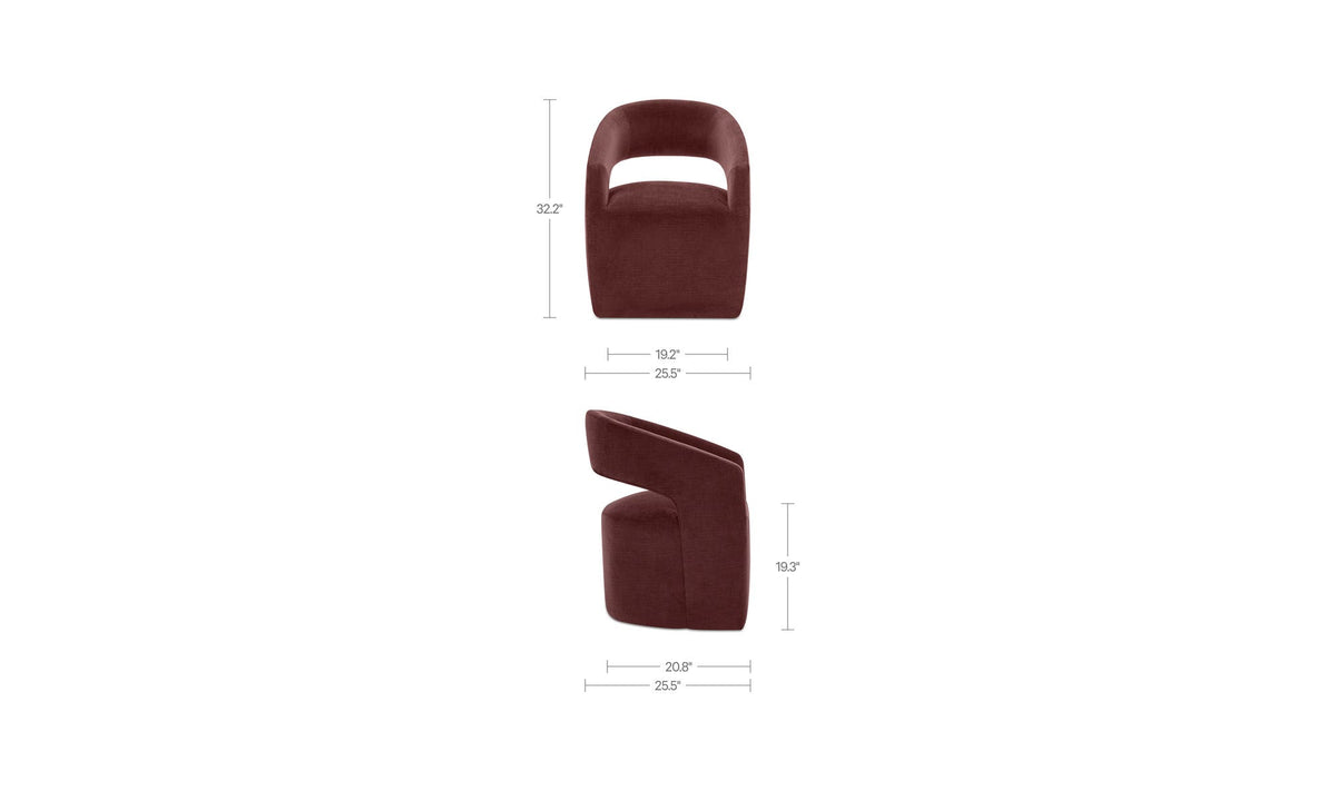 Barrow Rolling Dining Chair Berry by Moe's Home Collection - view 13