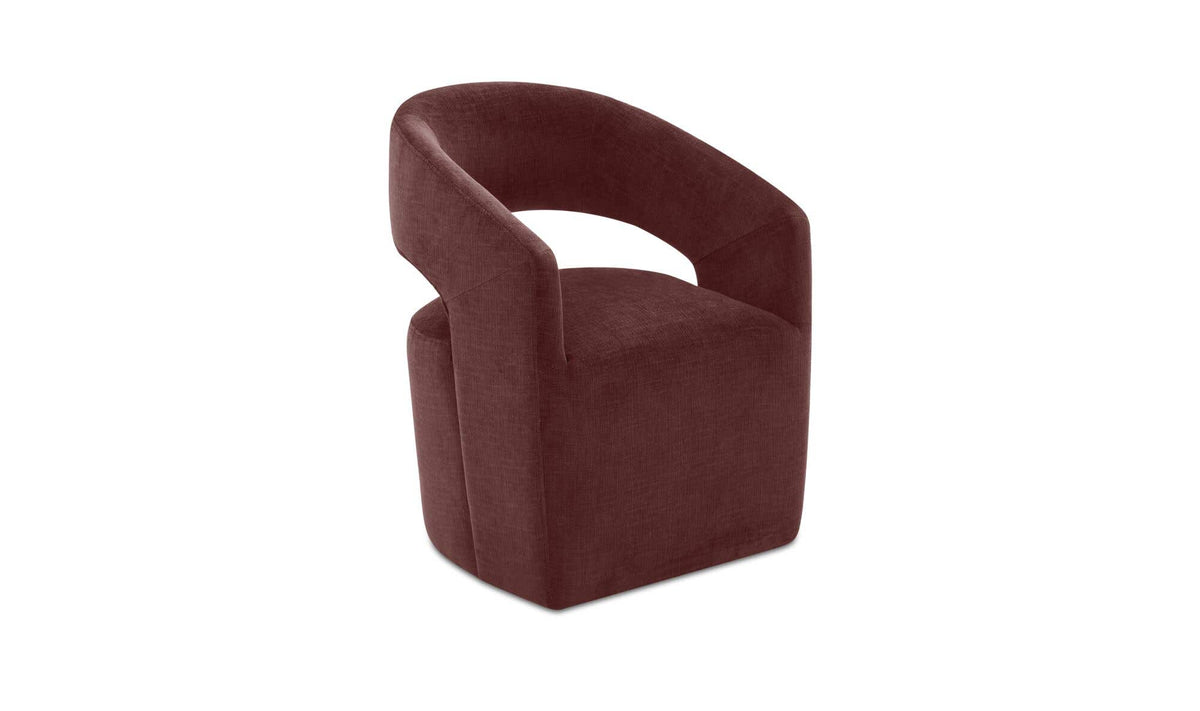 Barrow Rolling Dining Chair Berry by Moe's Home Collection - view 4