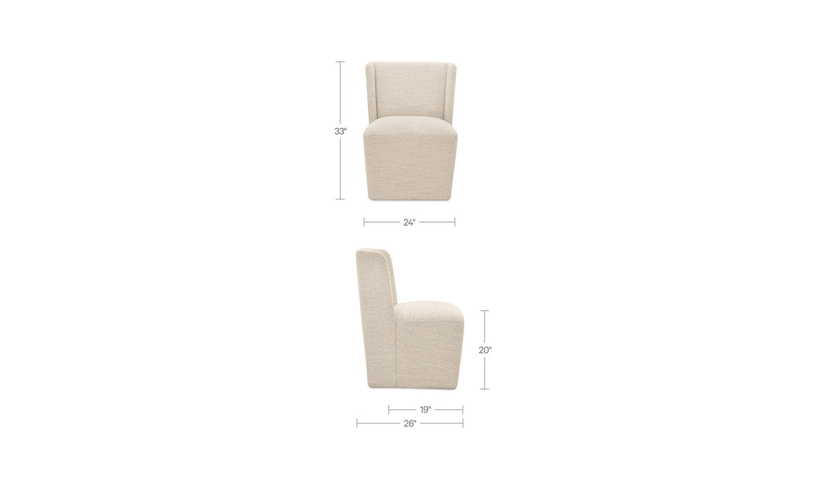 Cormac Rolling Dining Chair White Mist by Moe's Home Collection - view 13