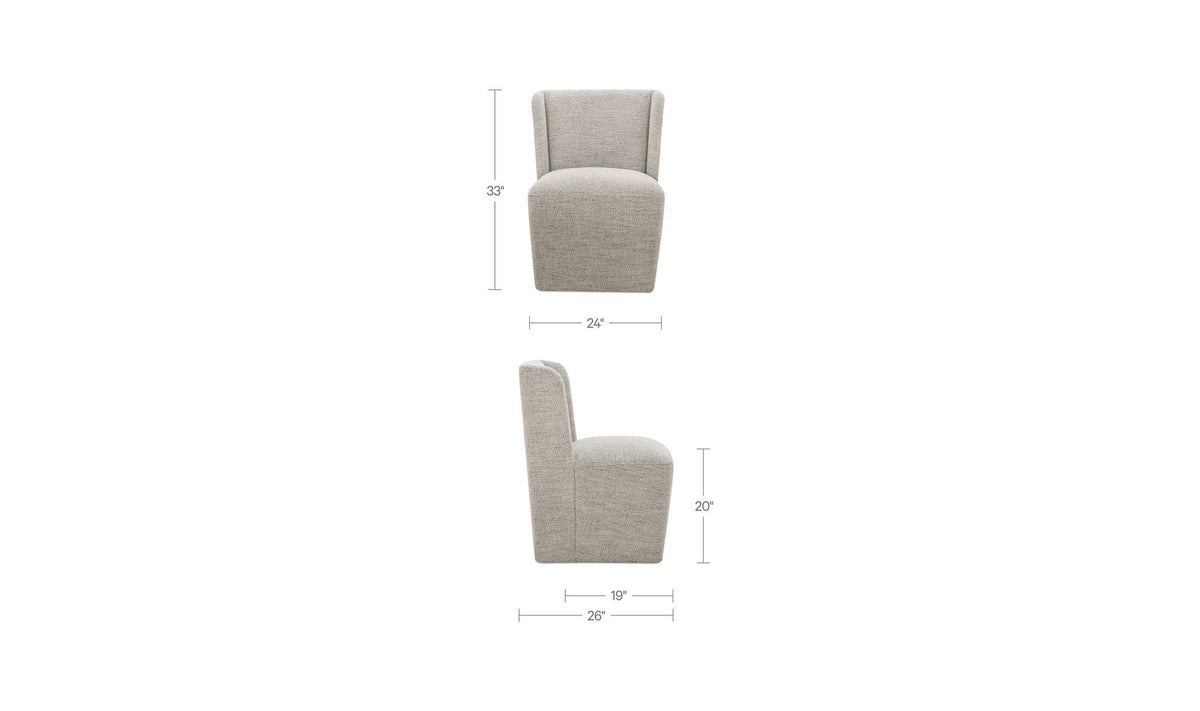 Cormac Rolling Dining Chair Grey Storm by Moe's Home Collection - view 13