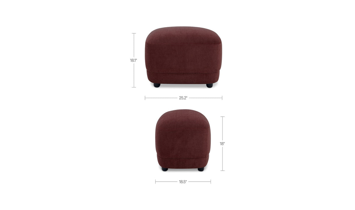 Andi Ottoman Berry by Moe's Home Collection - view 11