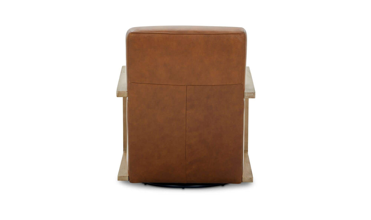 Matias Swivel Chair Tan Leather by Moe's Home Collection - view 6