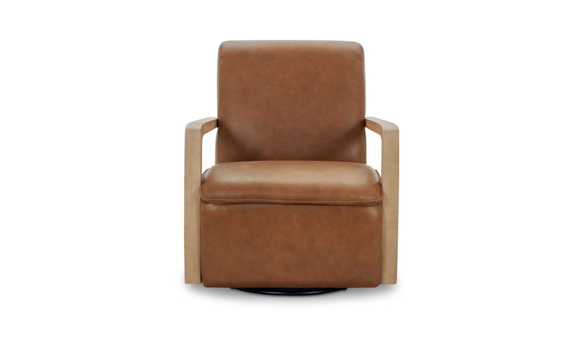 Matias Swivel Chair Tan Leather by Moe's Home Collection - view 2