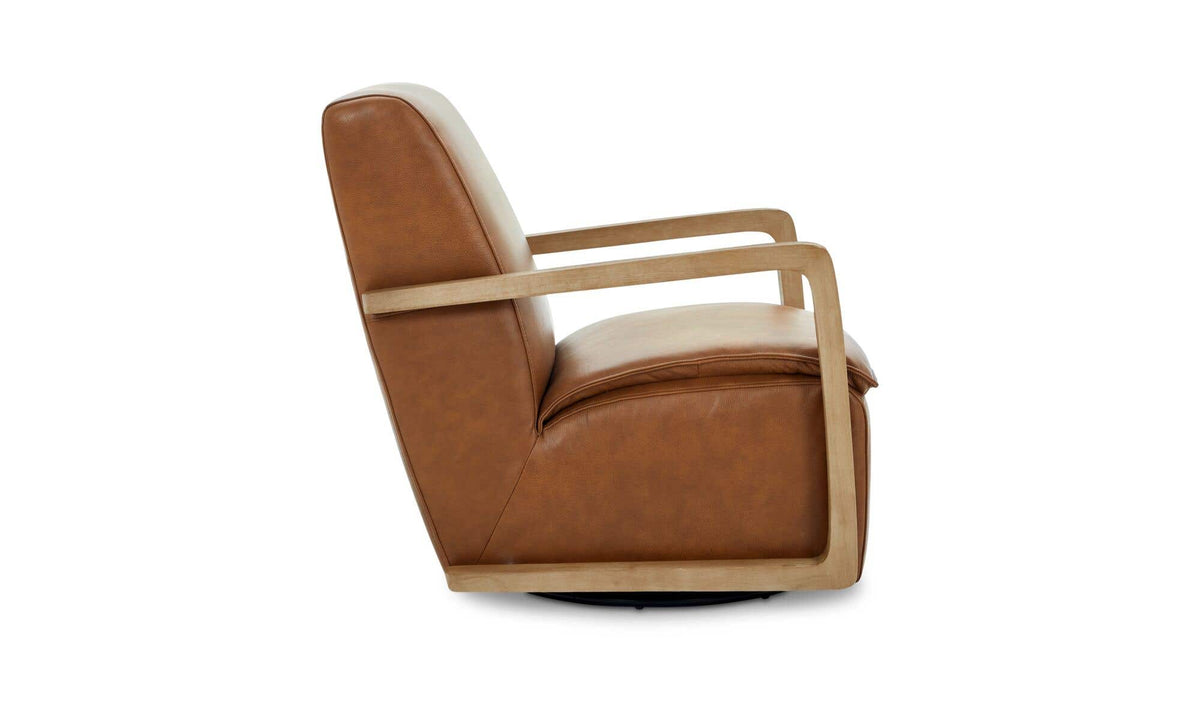 Matias Swivel Chair Tan Leather by Moe's Home Collection - view 5