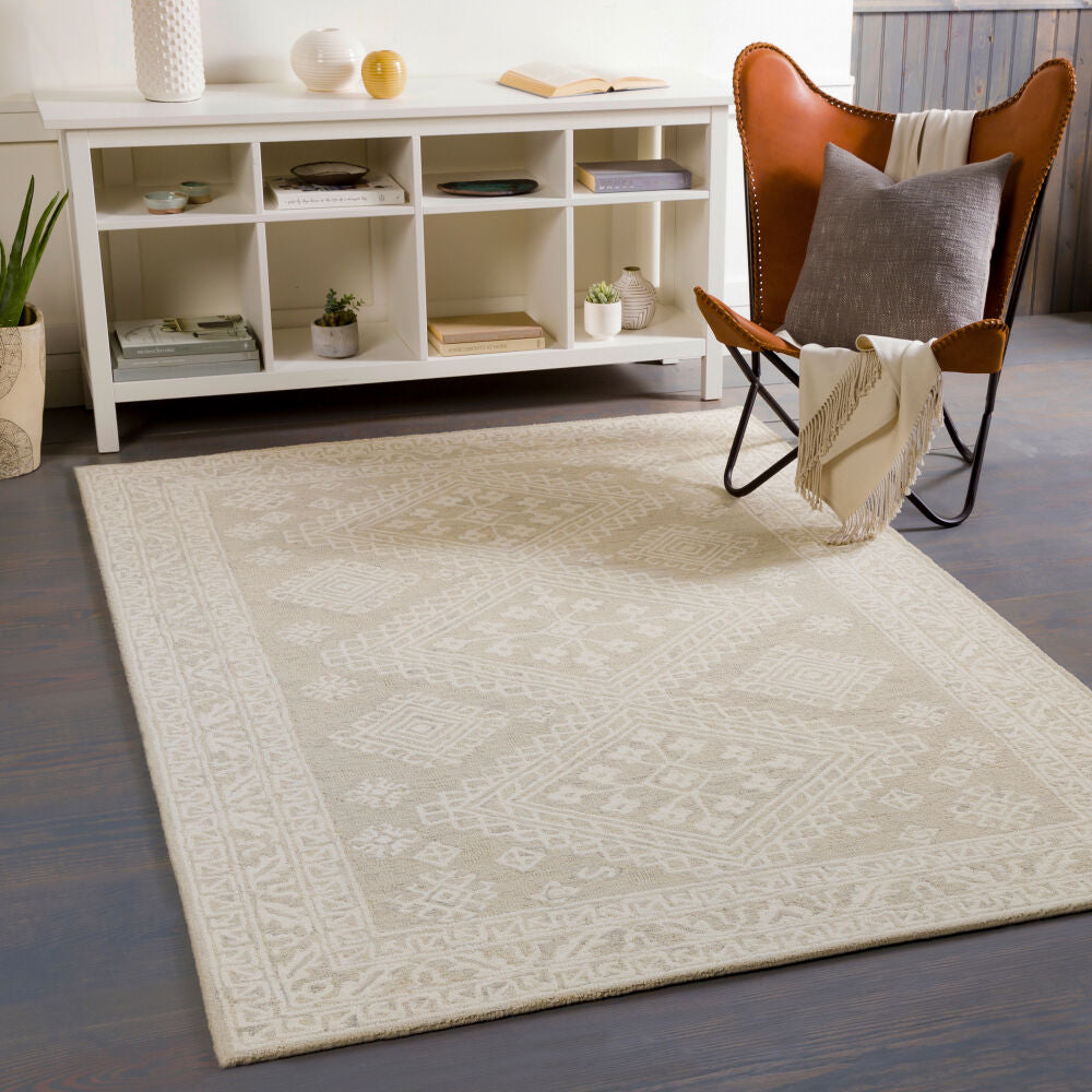 Kayseri Cream/Medium Gray Handmade Rug KSR-2305 - roomscene
