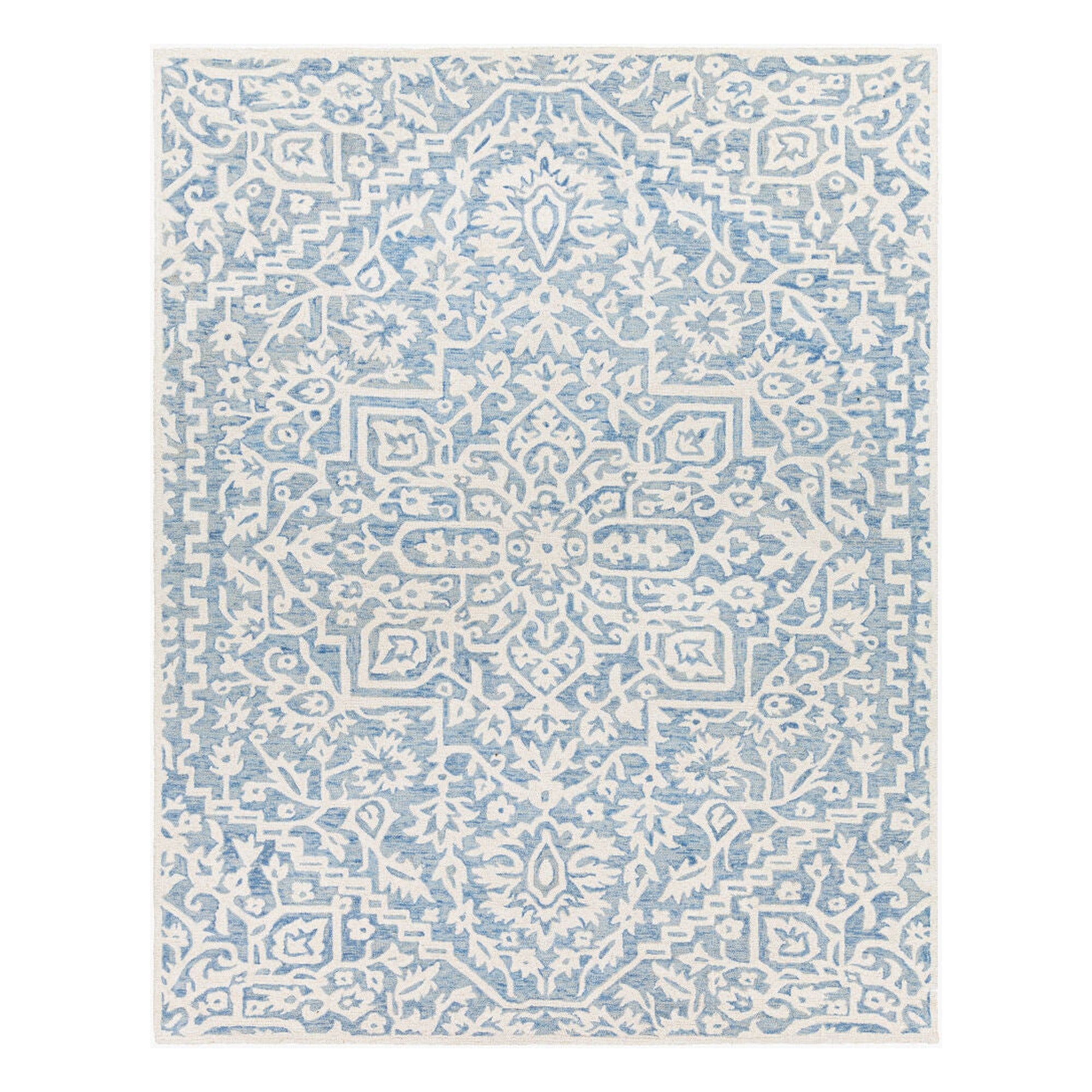 Kayseri Cream/Pale Blue Handmade Rug - 2' x 3'