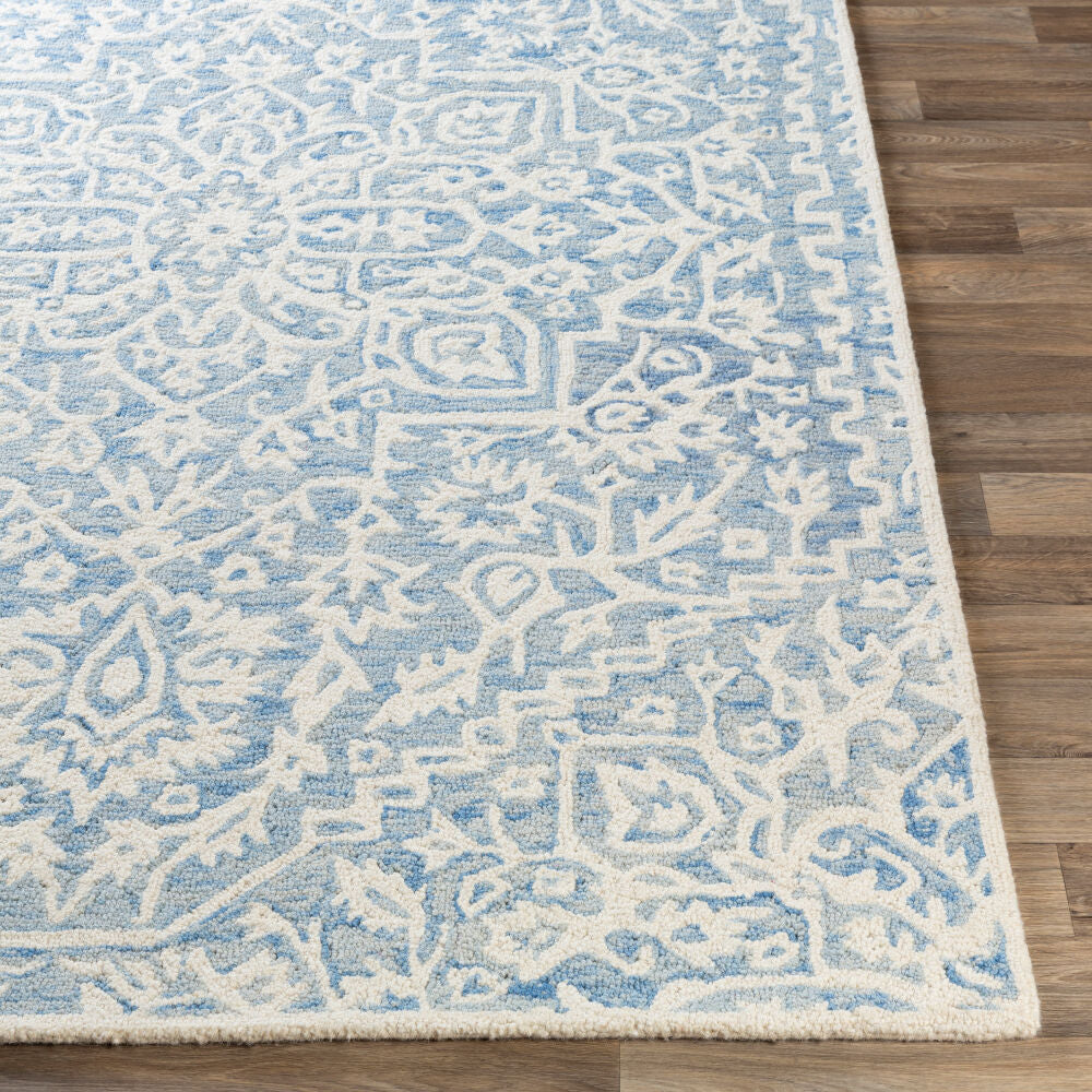Kayseri Cream/Pale Blue Handmade Rug - front