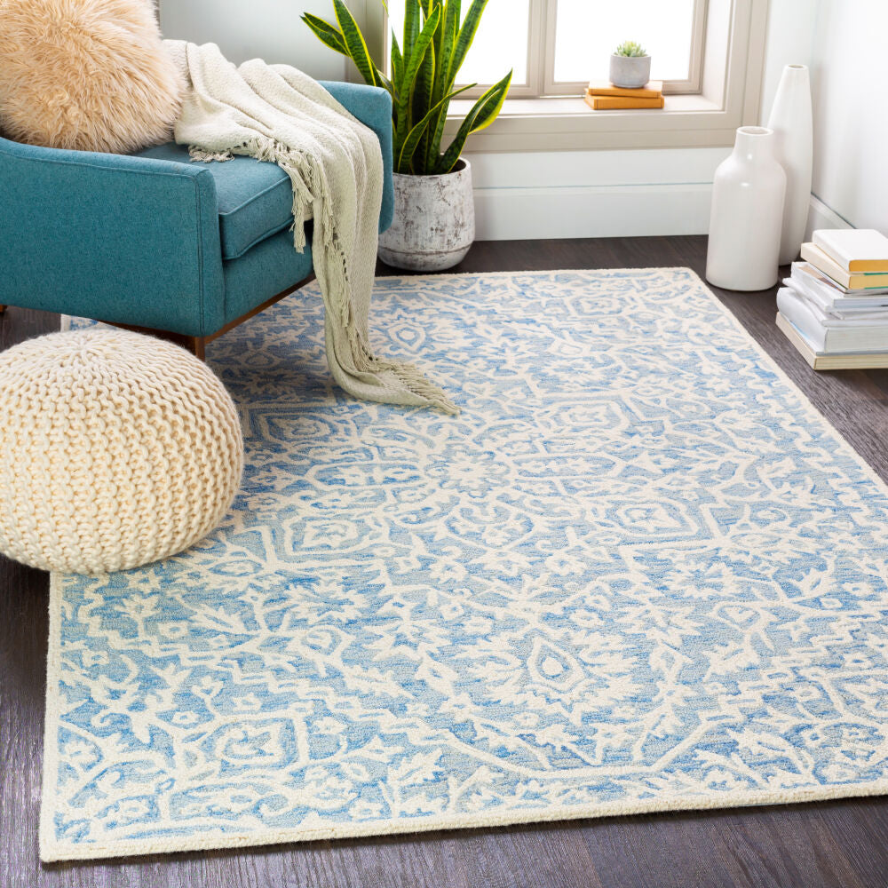 Kayseri Cream/Pale Blue Handmade Rug - roomscene