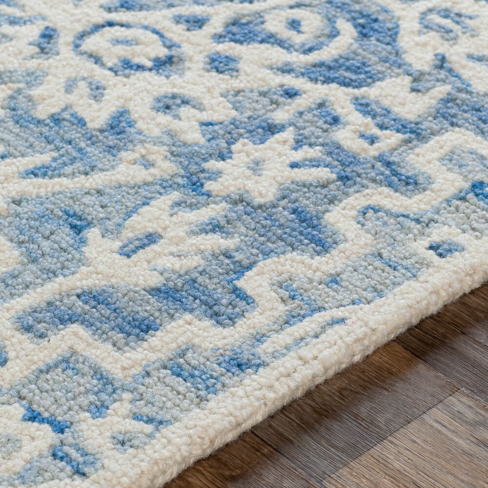 Kayseri Cream/Pale Blue Handmade Rug - texture